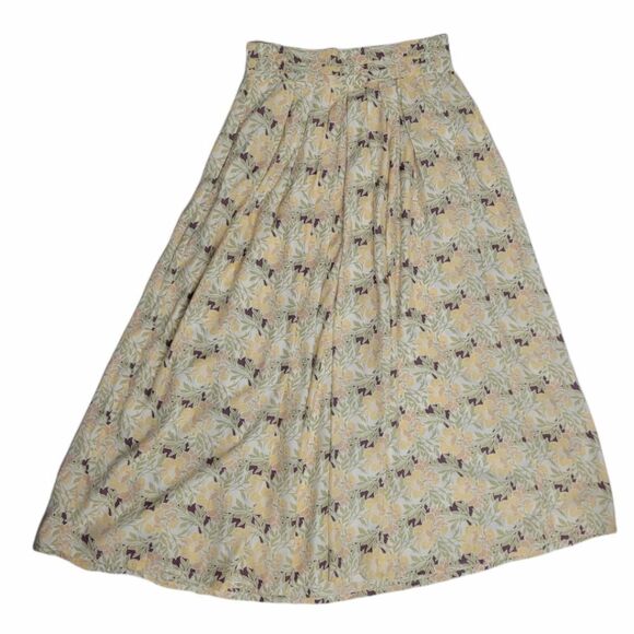VINTAGE 90s skirt pastel floral cottagecore midi M - Picture 1 of 6